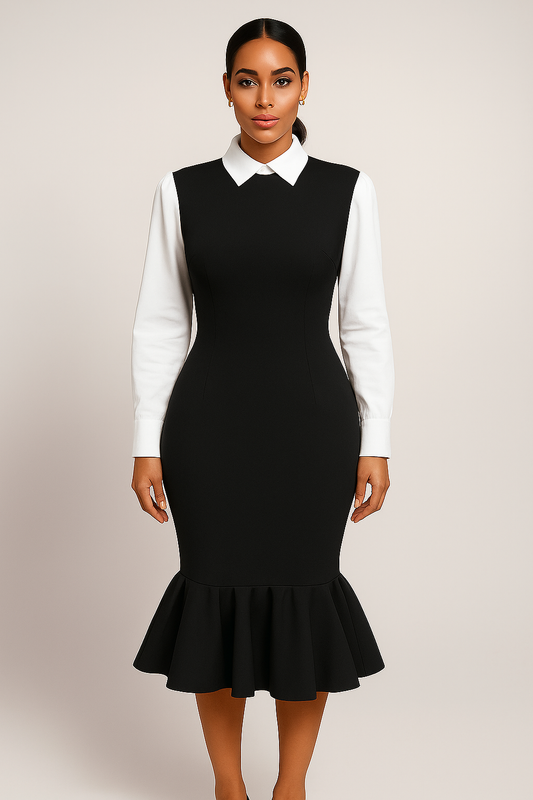 The Royal Savannah Ruffle Dress – Leopard & Satin Edition